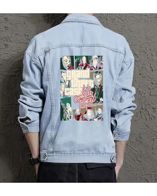 La Casa De Papel Hoodie for Men - Gift for Tv Fans - Christmas Present - Light Blue - Main View