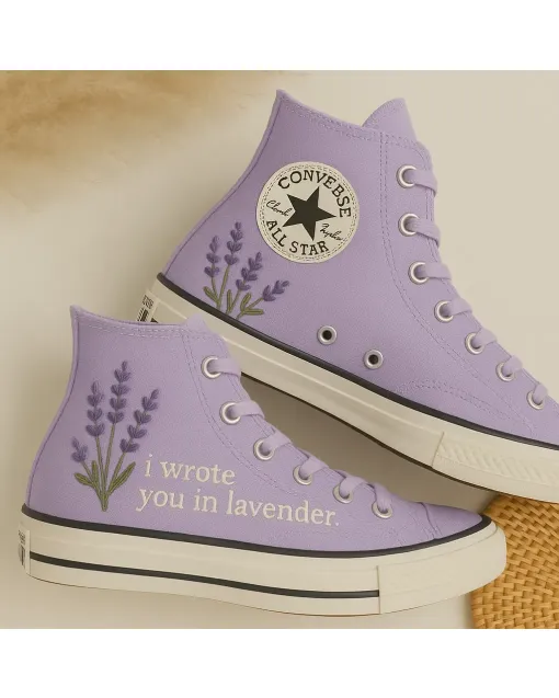 Lavender Sneakers for Women – Comfortable and Chic Footwear for Casual Walks, Outings, and Everyday Wear - Custom Embroidered - Main View