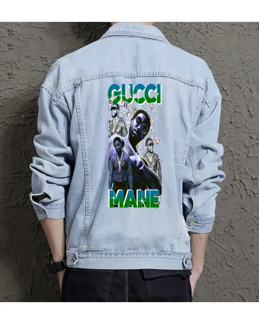 Mane Jean Jacket for Men – Gift for Streetwear Fans – Birthday Present - Light Blue - Main View