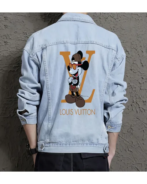 Men's Casual Denim Jacket for Dad - Relaxed Style with Weekend Wear - Gift Idea for Valentine's Day Gen Z Men - Light Blue - Main View