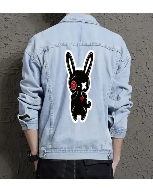 Men's Casual Denim Jacket - Gift for Fashion Lover on Simple Style - Shopping Days Style for Celebration - Style-conscious Men - Light Blue - Main View