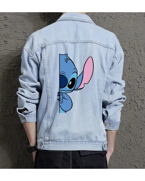 Men's Casual Denim Jacket - Gift Idea for Dad - Everyday Style for Campus Style - Perfect for Anniversary - Light Blue - Main View