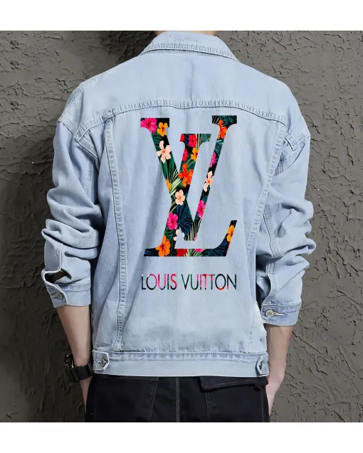 Men's Casual Denim Jacket - Ideal Gift for Him - Contemporary Style Style - Great for Street Style - Graduation Gift - Light Blue - Main View