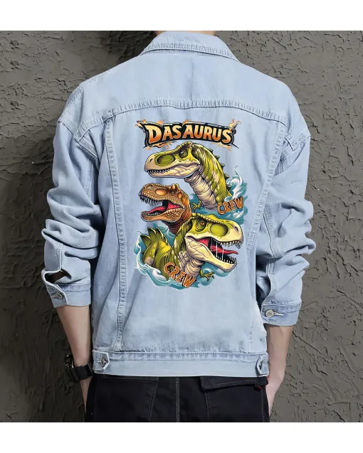 Men's Casual Denim Jacket - Ideal Gift for Son - Versatile Design Style - Great for Weekend Wear - Birthday Gift - Light Blue - Main View