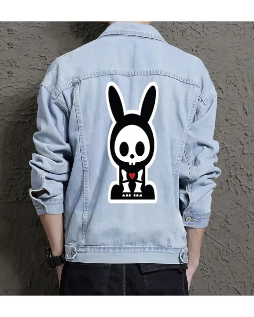 Men's Casual Denim Jacket - Perfect Present for Boyfriend - Urban Design - for Outdoor Activities - Anniversary Gift - Light Blue - Main View