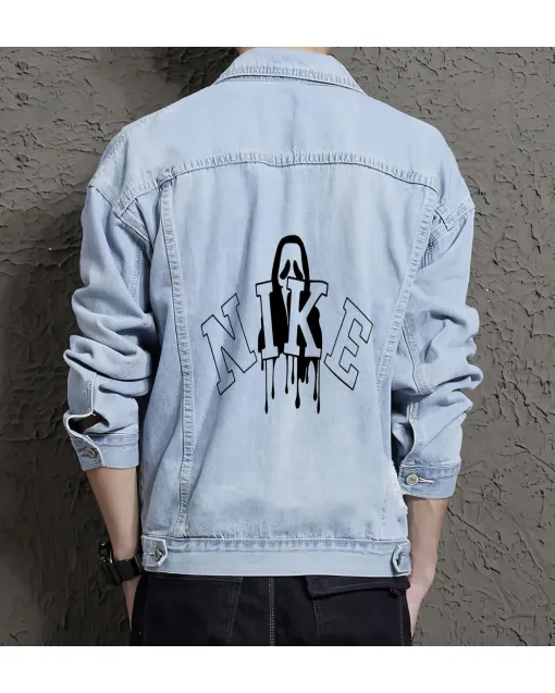 Men's Casual Denim Jacket - Perfect Present for Fashion Lover - Everyday Style - for Daily Use - Back to School Gift - Light Blue - Main View