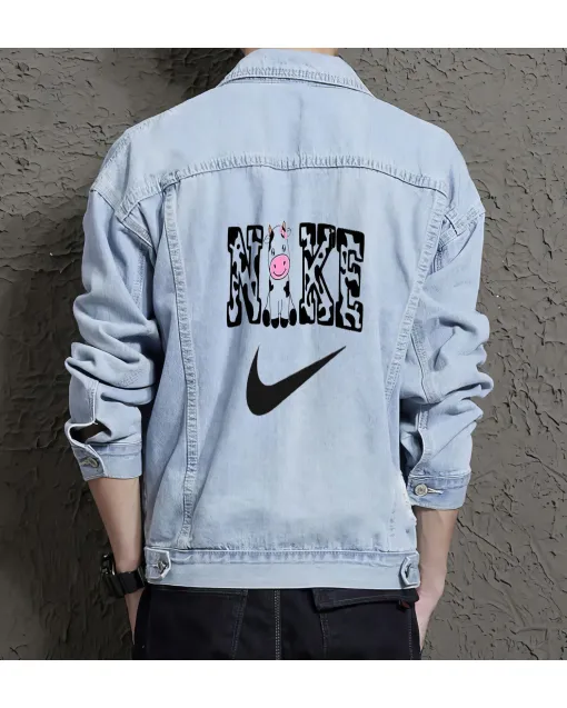 Men's Casual Jean Coat - Perfect Present for College Student - Contemporary Style - for Campus Style - Valentine's Day Gift - Light Blue - Main View