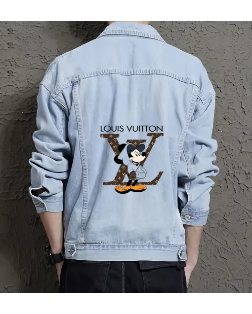 Men's Casual Jean Coat - Perfect Present for Fashion Lover - Regular Cut - for Campus Style - Valentine's Day Gift - Light Blue - Main View