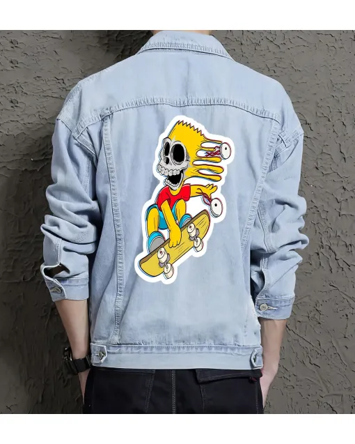 Men's Classic Jean Jacket for Fashion Lover - Clean Design with Day Trips - Gift Idea for Christmas Young Men - Light Blue - Main View