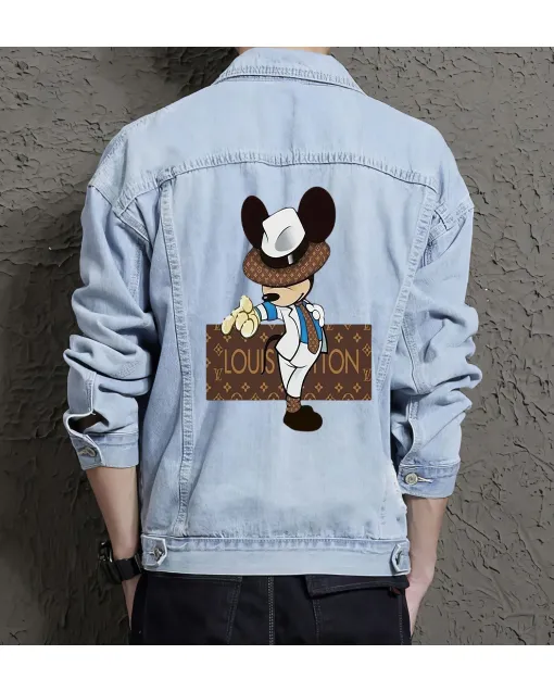 Men's Classic Jean Jacket - Gift for Friend - Relaxed Style for Campus Style - Thank You Gift for Active Men - Light Blue - Main View