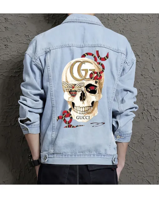 Men's Classic Jean Jacket - Gift Idea for Him - Stylish Look for Weekend Wear - Perfect for Just Because - Light Blue - Main View