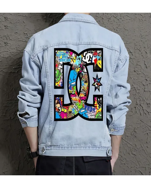 Men's Classic Jean Jacket - Ideal Gift for Son - Simple Style Style - Great for Outdoor Activities - Congratulations Gift - Light Blue - Main View