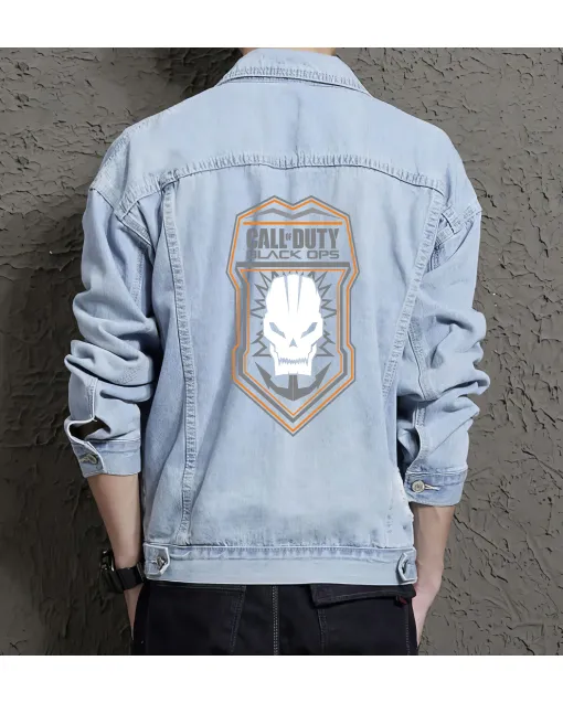 Men's Denim Jacket - Gift for Boyfriend - Vintage Look - Birthday Gift - Light Blue - Main View