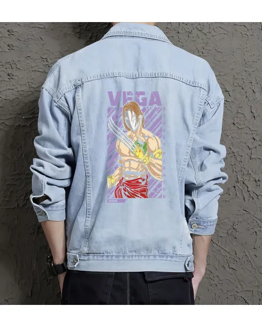 Men's Denim Jacket - Gift for Boyfriend - Vintage Look - Birthday Gift - Light Blue - Main View