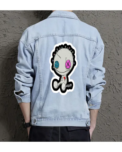 Men's Denim Jacket - Gift for Dad on Button Closure - Casual Meetups Style for Valentine's Day - Young Men - Light Blue - Main View