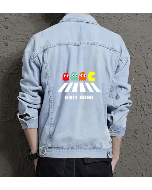 Men's Denim Jacket - Gift for Husband - Slim Fit - Birthday Gift - Light Blue - Main View