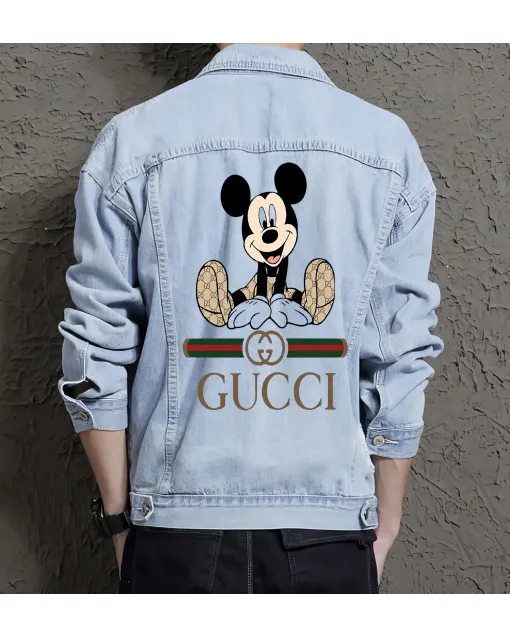 Men's Denim Jacket - Gift Idea for Young Man - Vintage Style for Social Events - Perfect for Graduation - Light Blue - Main View