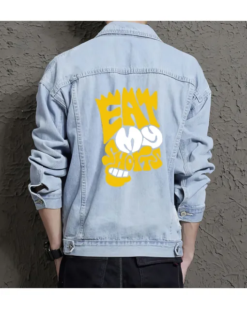 Men's Denim Outerwear - Gift for Teenager - Everyday Style for Casual Outings - Congratulations for Fashion-forward Men - Light Blue - Main View