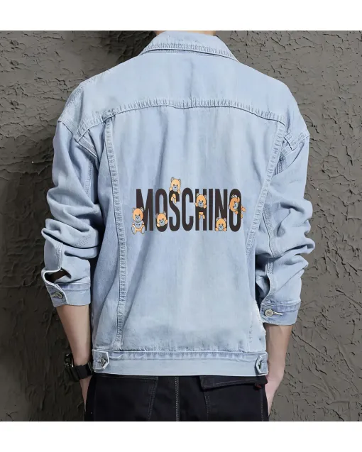 Men's Denim Outerwear - Gift Idea for Son - Contrast Stitching for School Wear - Perfect for Birthday - Light Blue - Main View