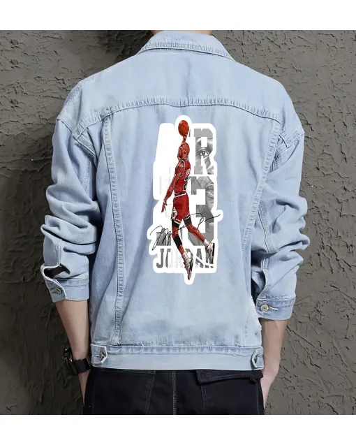 Men's Denim Outerwear - Perfect Present for Boyfriend - Everyday Style - for Coffee Dates - Special Occasion Gift - Light Blue - Main View
