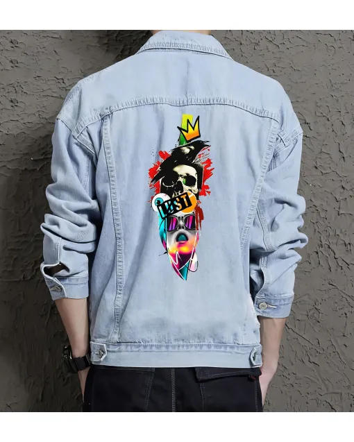 Men's Jean Jacket for Brother - Great Contemporary Style Gift - Social Events for College Start - College Students - Light Blue - Main View