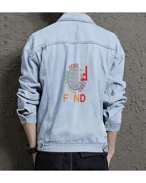 Men's Jean Jacket - for Fashion Lover - Chest Pockets for Shopping Days - Great Gift for Congratulations Urban Men - Light Blue - Main View