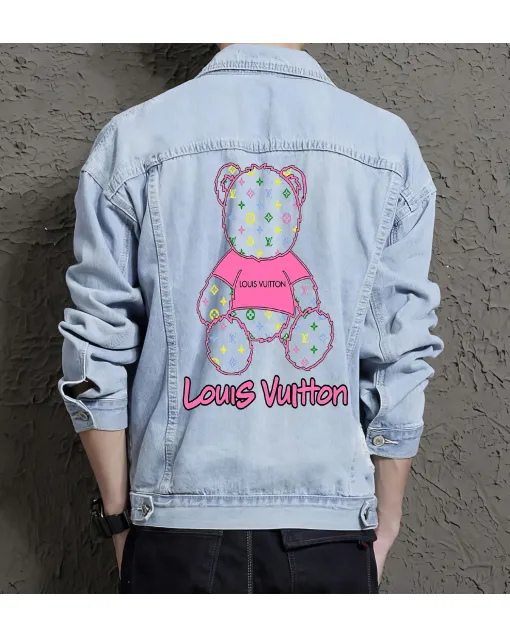 Men's Jean Jacket for Fashion Lover - Minimalist Design with Outdoor Activities - Gift Idea for Holiday Season Young Men - Light Blue - Main View