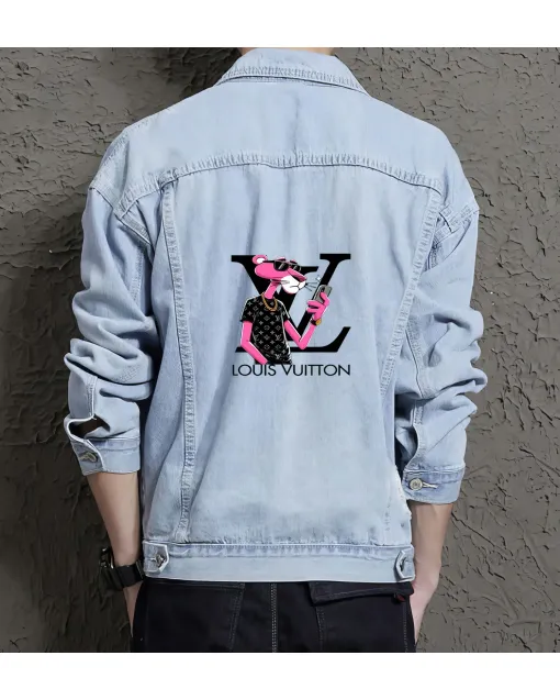 Men's Jean Jacket - Gift for College Student - Simple Style for Coffee Dates - Father's Day for Streetwear Enthusiasts - Light Blue - Main View