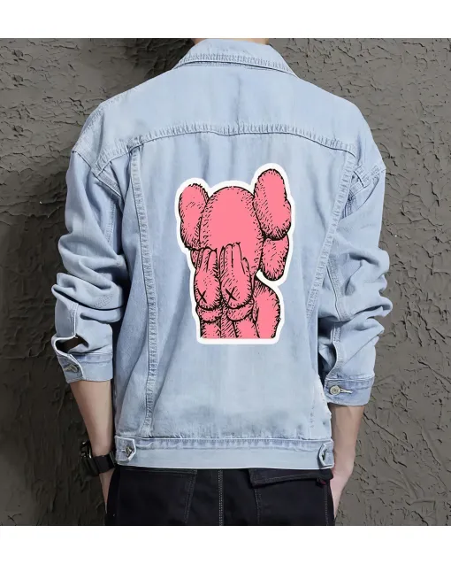 Men's Jean Jacket - Gift Idea for College Student - Contrast Stitching for Urban Fashion - Perfect for Just Because - Light Blue - Main View