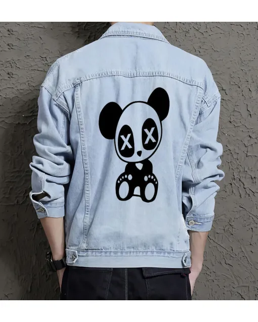 Men's Modern Denim Jacket - Gift for Brother on Stylish Look - Weekend Wear Style for New Year - Millennials - Light Blue - Main View