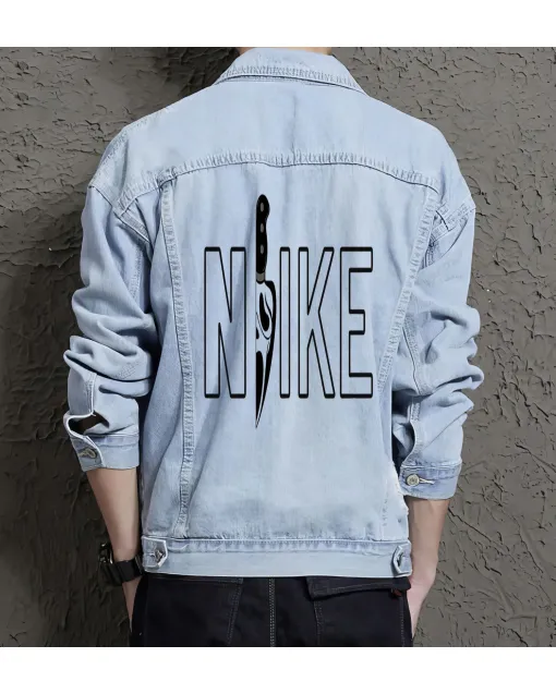 Men's Modern Denim Jacket - Gift for College Student on Minimalist Design - Social Events Style for Just Because - Millennials - Light Blue - Main View