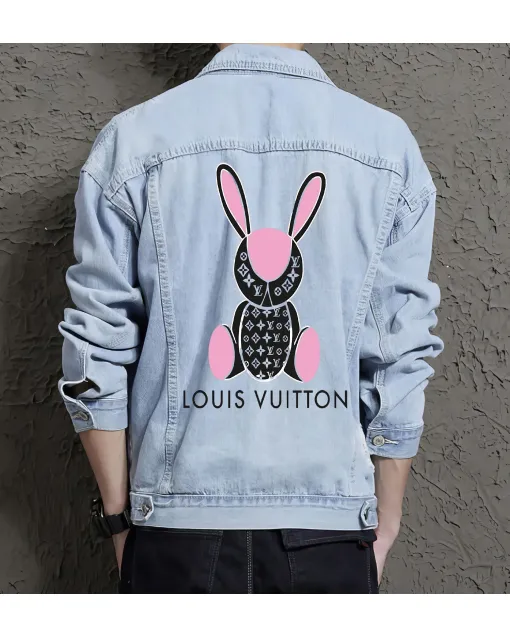 Men's Modern Denim Jacket - Gift Idea for Friend - Everyday Style for Street Festivals - Perfect for Christmas - Light Blue - Main View