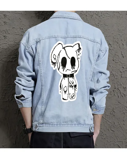 Men's Modern Denim Jacket - Ideal Gift for Teen Boys - Versatile Design Style - Great for Campus Style - Celebration Gift - Light Blue - Main View