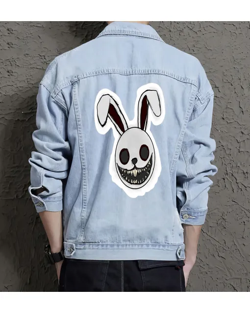 Men's Relaxed Fit Jean Jacket for Him - Great Clean Design Gift - Street Festivals for Christmas - Style-conscious Men - Light Blue - Main View