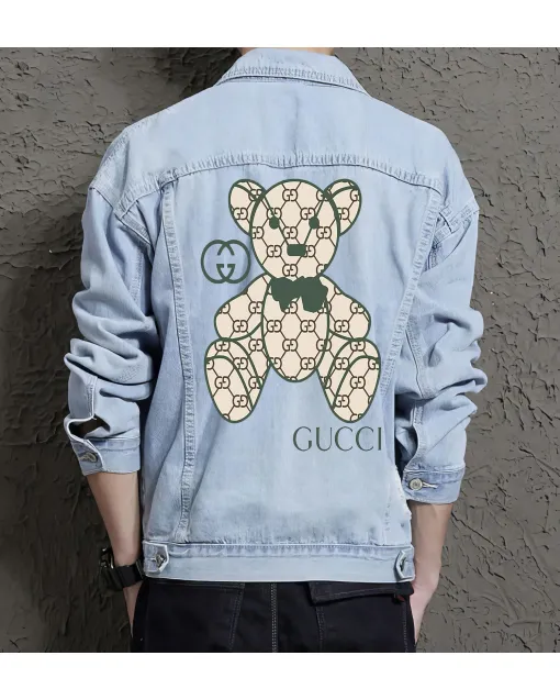 Men's Relaxed Fit Jean Jacket - Gift for Graduate on Front Pockets - Casual Outings Style for Graduation - Teenagers - Light Blue - Main View