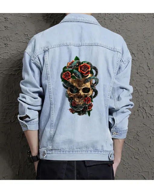 Men's Relaxed Fit Jean Jacket - Gift Idea for Him - Clean Design for Shopping Days - Perfect for Special Occasion - Light Blue - Main View