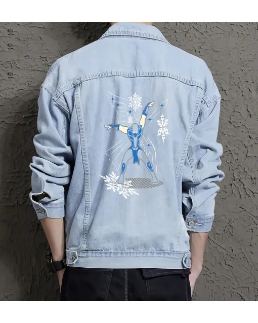 Men's Rg37 Denim Jacket - Gift for Him - Stylish and Versatile - Christmas Present - Light Blue - Main View