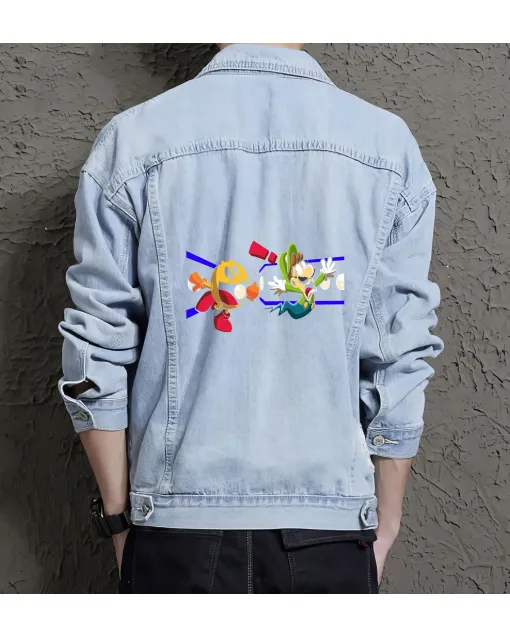 Men's Rg73 Denim Jacket - Gift for Him - Stylish Outerwear for Christmas - Graduation Present - Light Blue - Main View