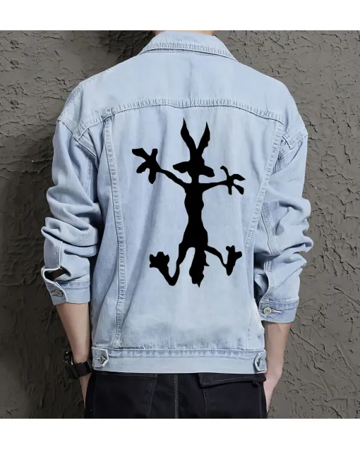 Men's Street Style Denim Jacket - for Teenager - Clean Design for City Outings - Great Gift for Holiday Season Fashion Fans - Light Blue - Main View