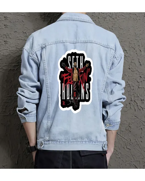 Men's Street Style Denim Jacket - Gift for Son on Front Pockets - Outdoor Activities Style for Valentine's Day - Urban Men - Light Blue - Main View