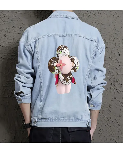 Men's Street Style Denim Jacket - Ideal Gift for College Student - Chest Pockets Style - Great for City Outings - Christmas Gift - Light Blue - Main View