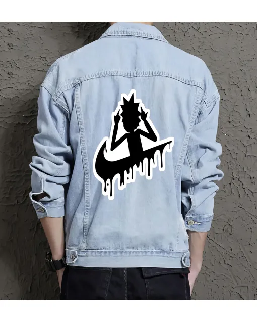 Men's Street Style Denim Jacket - Ideal Gift for Husband - Relaxed Style Style - Great for School Wear - Anniversary Gift - Light Blue - Main View