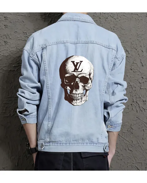 Men's Street Style Denim Jacket - Perfect Present for Son - Everyday Style - for Shopping Days - Valentine's Day Gift - Light Blue - Main View