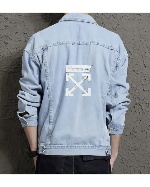 Men's Urban Jean Jacket for Brother - Classic Fit with Day Trips - Gift Idea for College Start College Students - Light Blue - Main View