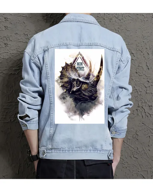 Men's Urban Jean Jacket for Fashion Lover - Great Front Pockets Gift - Casual Meetups for Thank You Gift - Gen Z Men - Light Blue - Main View