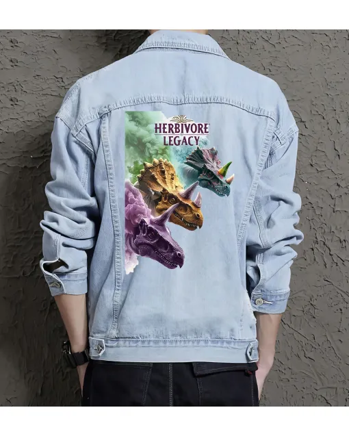 Men's Urban Jean Jacket - Gift for Him on Classic Fit - Music Events Style for Just Because - Modern Men - Light Blue - Main View