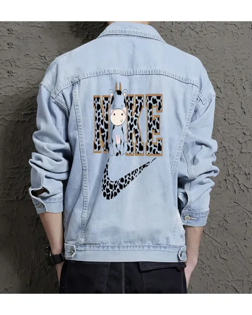 Men's Urban Jean Jacket - Gift Idea for College Student - Stylish Look for Campus Style - Perfect for Celebration - Light Blue - Main View