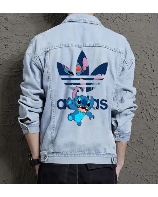 Men's Urban Jean Jacket - Perfect Present for Friend - Classic Fit - for Street Festivals - Father's Day Gift - Light Blue - Main View