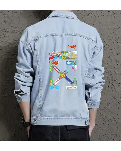 Men's Urban Jean Jacket - Perfect Present for Son - Casual Style - for Everyday Wear - Birthday Gift - Light Blue - Main View