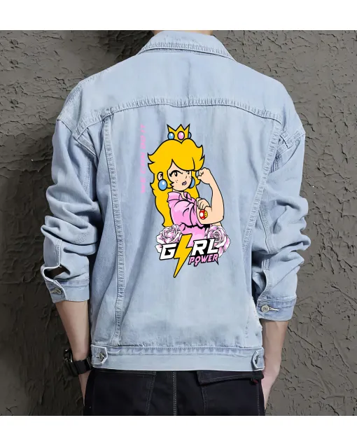 Men's We Can Do It Denim Jacket - Gift for Him - Retro Style - Graduation Gift - Light Blue - Main View